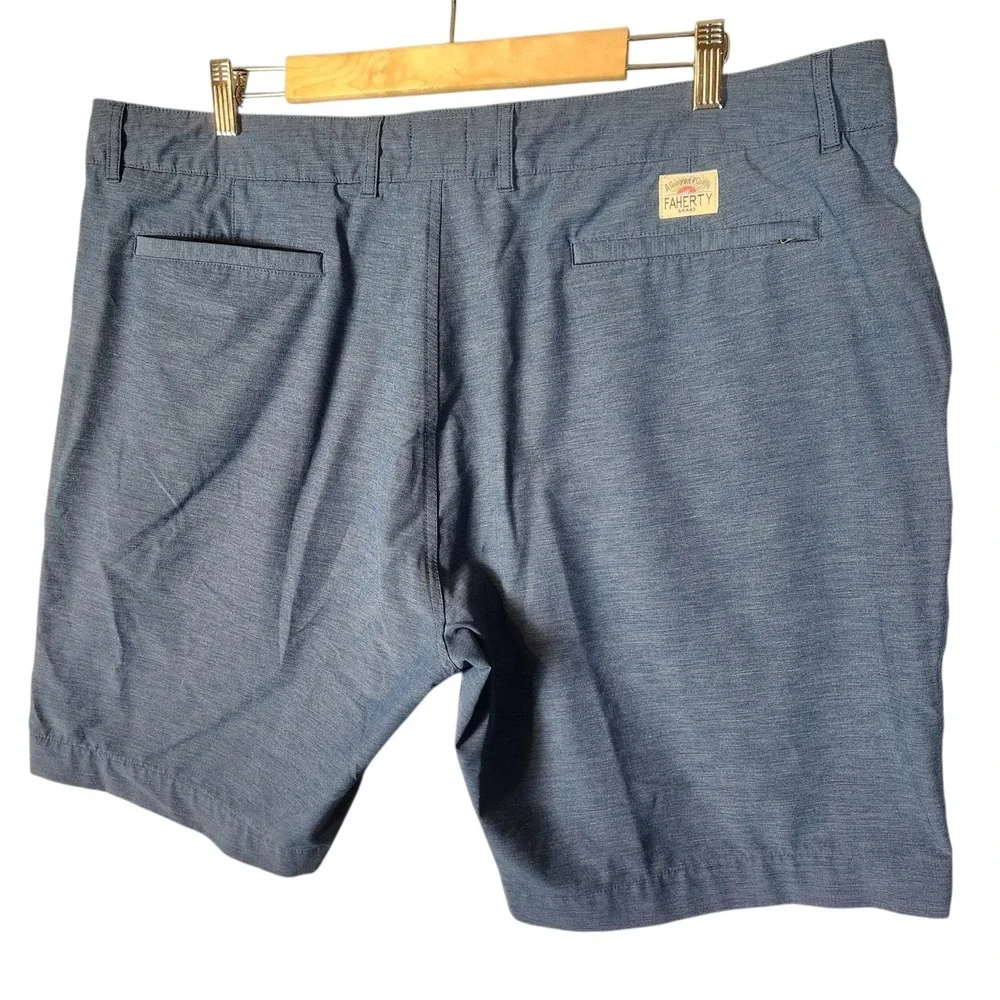 Faherty Men's‎ All Day Shorts Size 42 Heather Blue Hybrid Chino